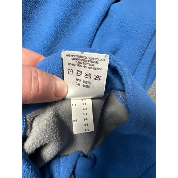 Under Armour Blue & Gray Fleece Pullover Half-Zip With Pockets Men's Size M - Picture 7 of 8